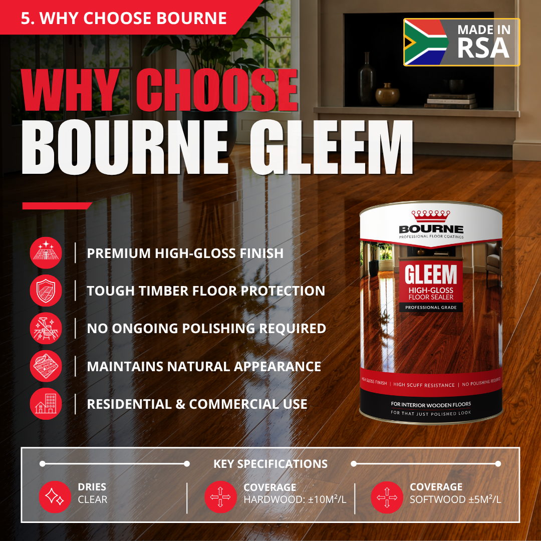 Bourne Gleem High Gloss Wooden Floor Sealer - Image 5
